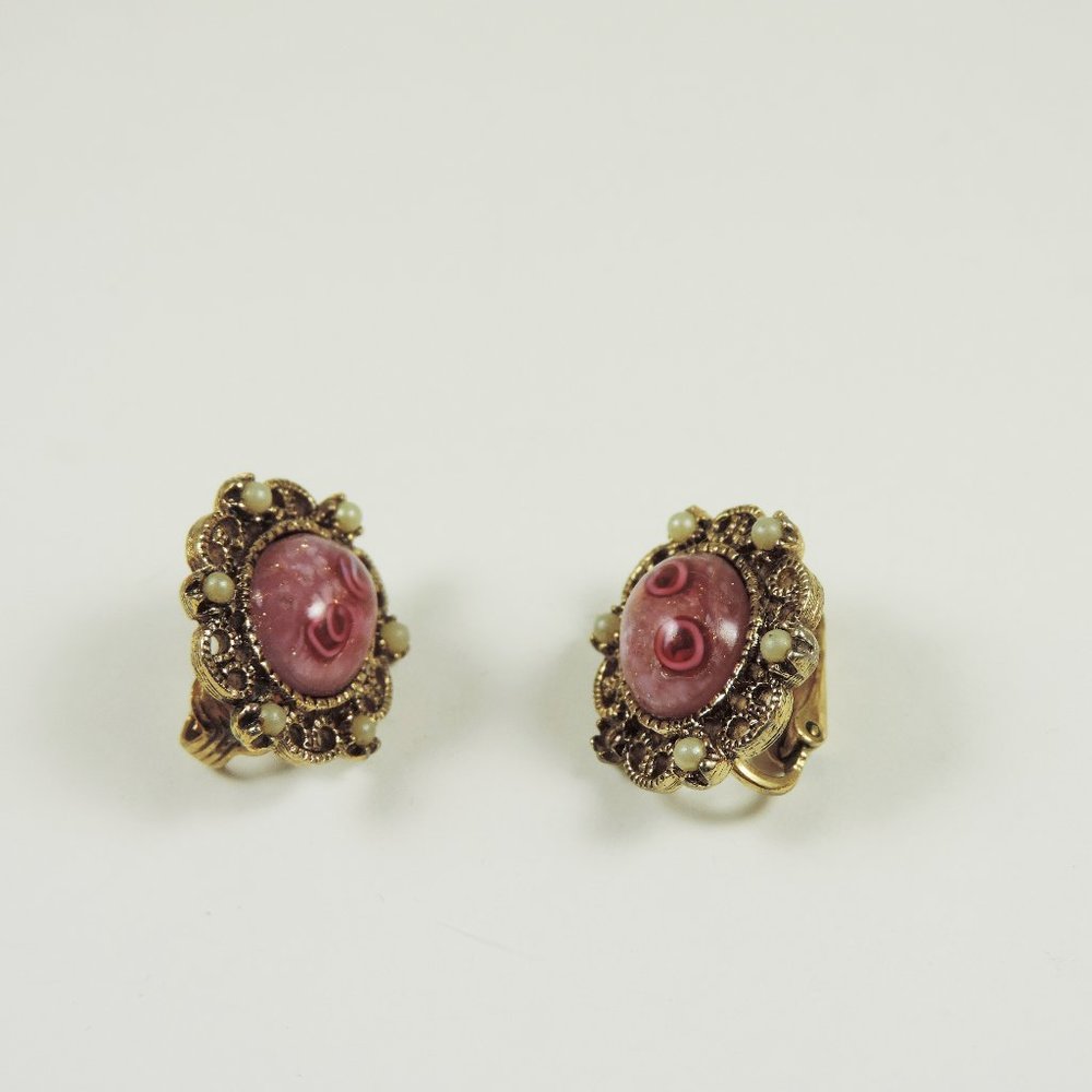 Vintage | Signed Coventry Rose Earrings